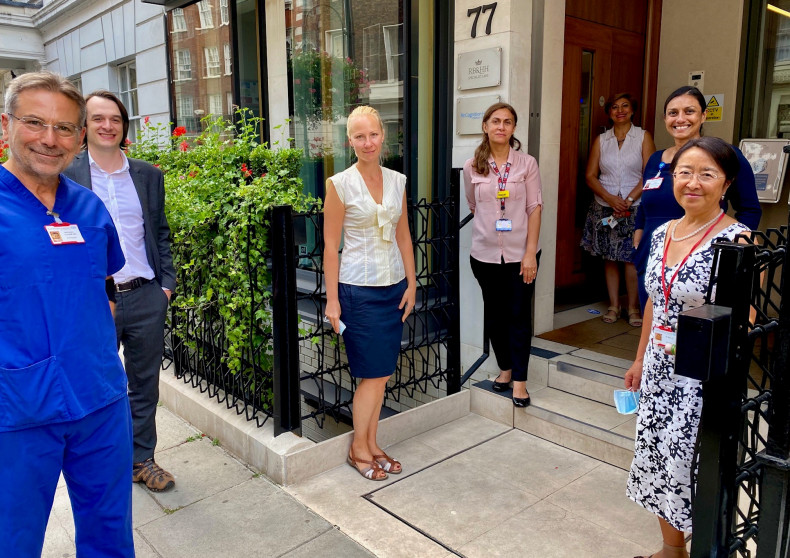 Professor Michael Gatzoulis (left) with the private patient team at 77 Wimpole Street which helped implement the pilot one-stop same-day adult congenital heart disease service